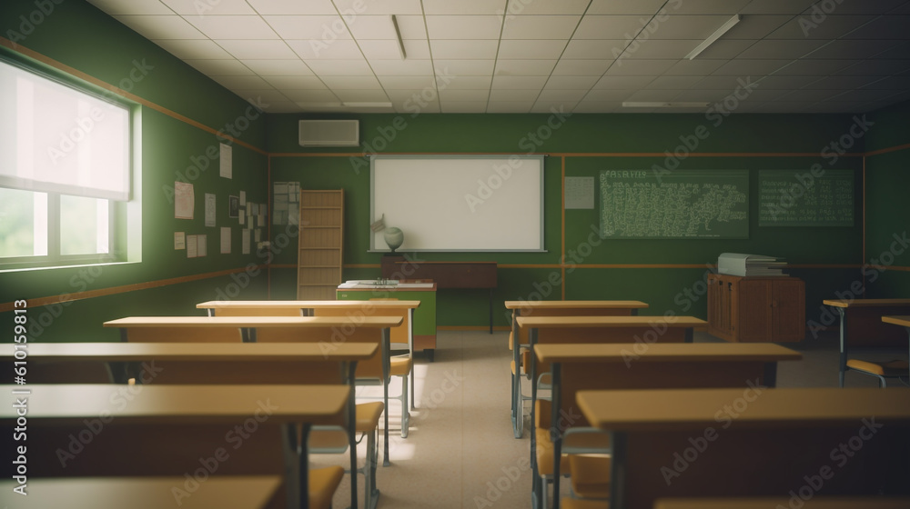 a empty inside classroom college building generative ai a empty inside classroom college building generative ai