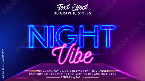 Night Vibe Letters Editable Text Effect