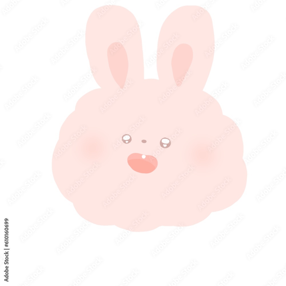 Illustration of a little pink bunny cartoon character Illustration of a little pink bunny cartoon character