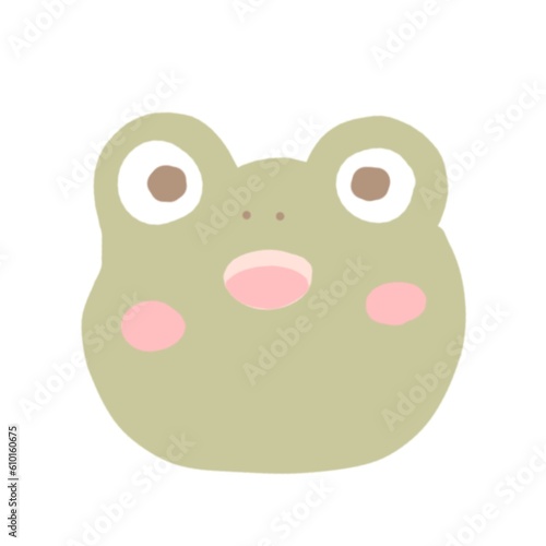 Illustration of a little green frog cartoon character