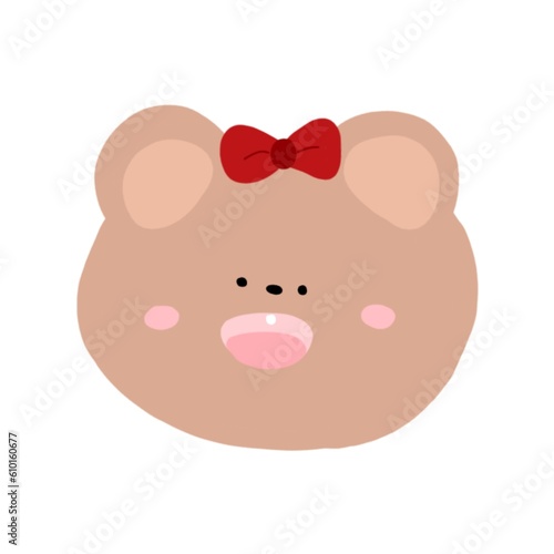 illustration of little brown bear cartoon character