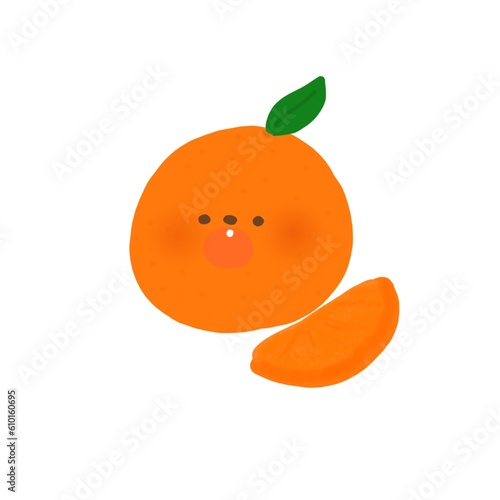 Illustration of a smiling orange cartoon character