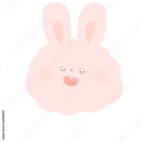 Illustration of a little pink bunny cartoon character