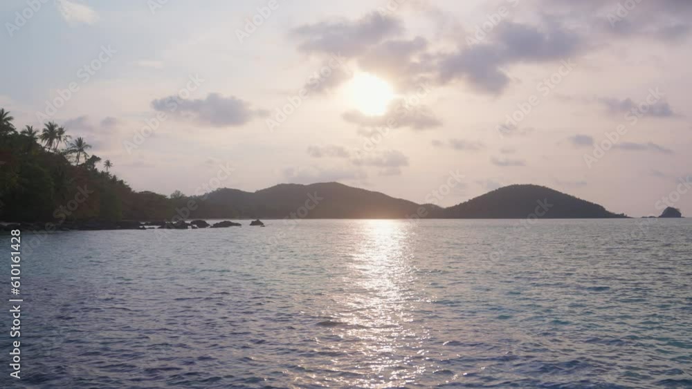 Silhouette Of Islands On A Sunny Day Silhouette Of Islands On A Sunny Day