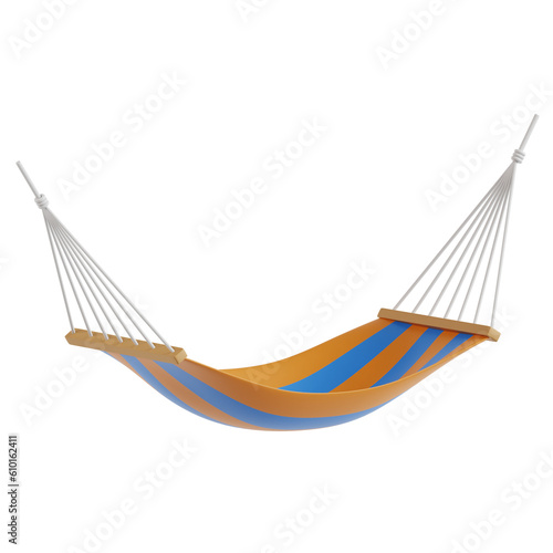 Obraz w ramie 3D illustration of a relaxing hammock