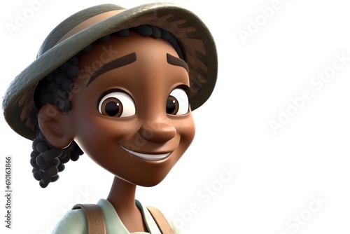 Black Woman Farmer White Backdrop Isolated Very Attractive With Copyspace Generative AI