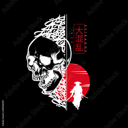 GRAFFITI, URBANO,CALAVERA, JAPONES, CARTEL, DISEÑO, NINJA, FULL COLOR