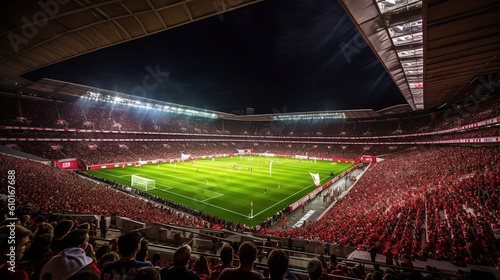 A big football stadium. Generative AI. © Bargais