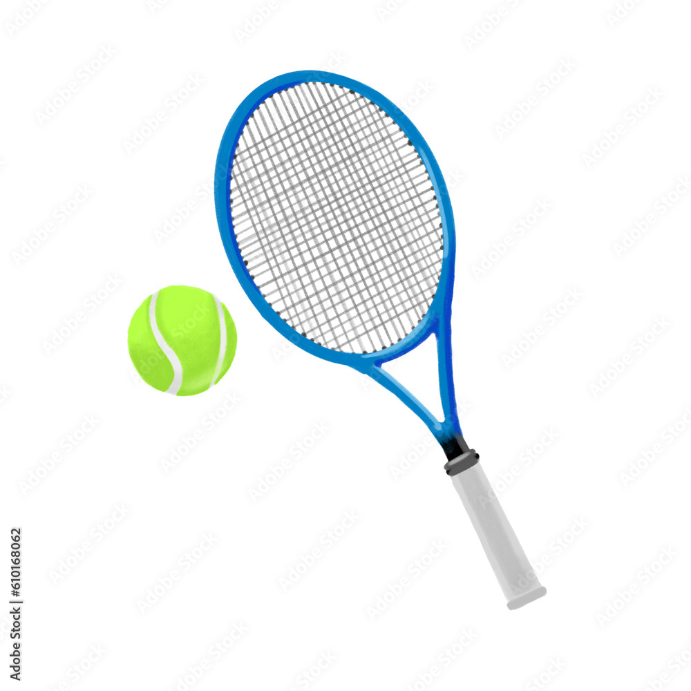 tennis racket and ball illustration