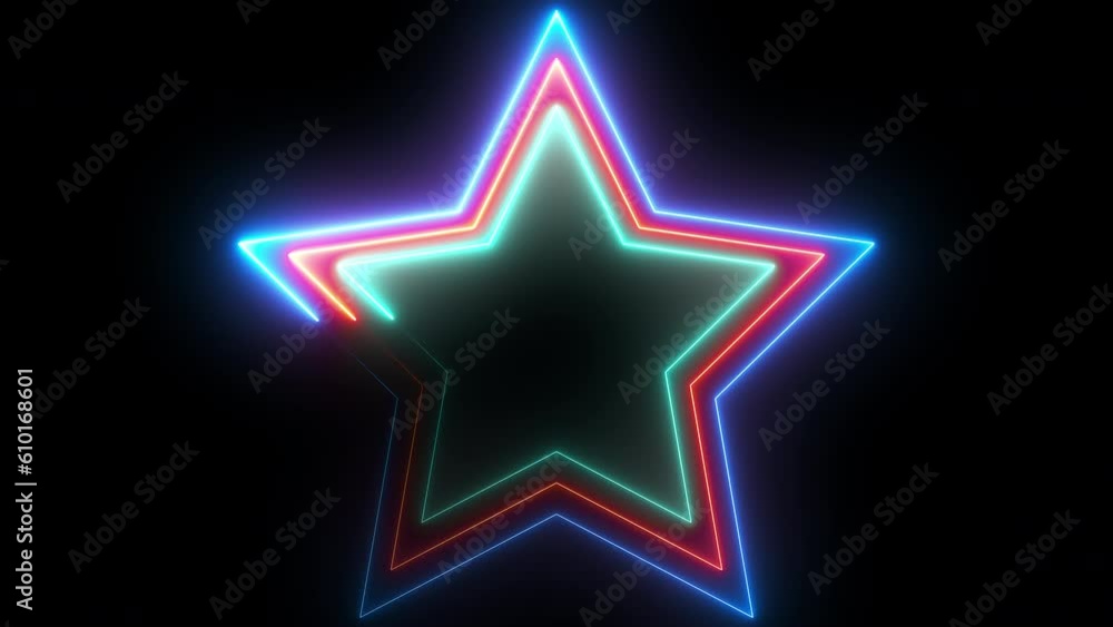 Abstract neon star. Computer generated 3d render Abstract neon star. Computer generated 3d render
