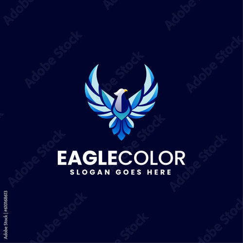 Vector Logo Illustration Eagle Gradient Colorful Style