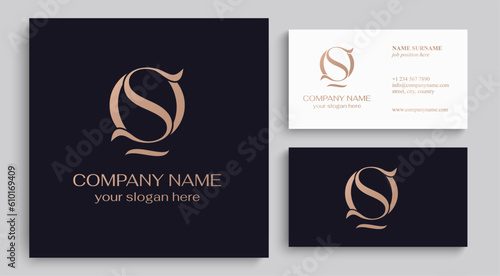 OS logo or SO monogram. OS letter logo template elements. personal monogram. Vector elegant logo.