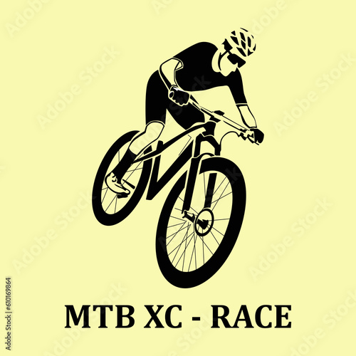 mtb cross country race logo silhouette