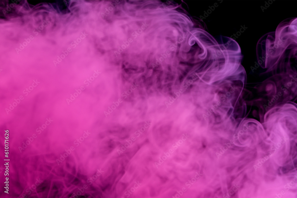 Fototapeta premium AI Generative atmospheric smoke puff cloud design elements on a dark background.