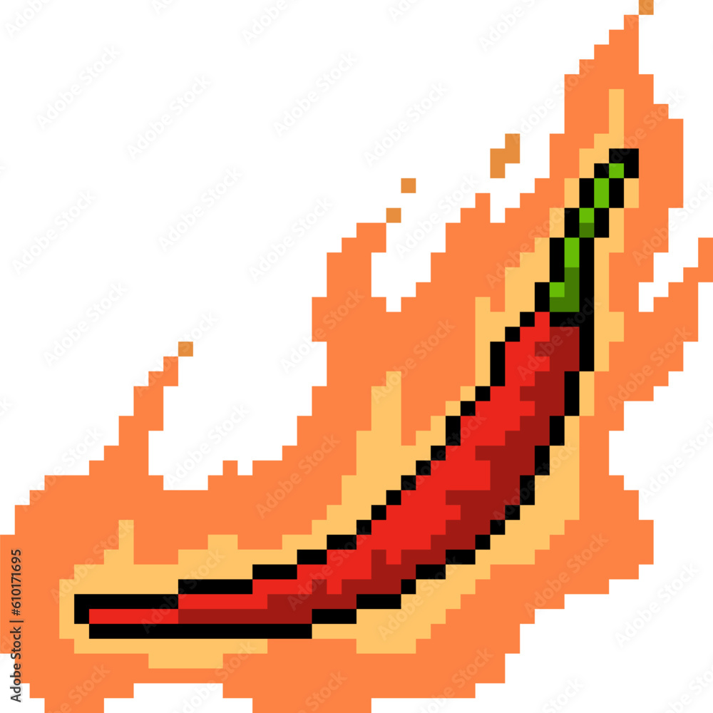 pixel art chili pepper hot pixel art chili pepper hot
