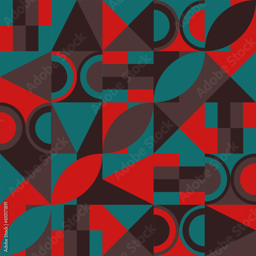 Seamless Rectangle Triangle Geometric Pattern Abstract Decorative Wall Home Modern Background Vector illustration