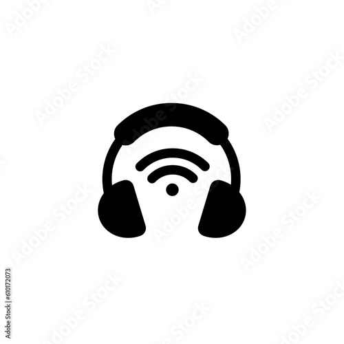 Headphones icon headset, gadget, accessory, wireless, operator, music for app web logo banner poster icon - SVG File
