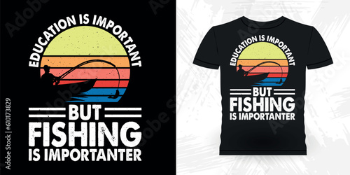 Funny Fishing Fisherman Retro Vintage Fish T-shirt Design 
