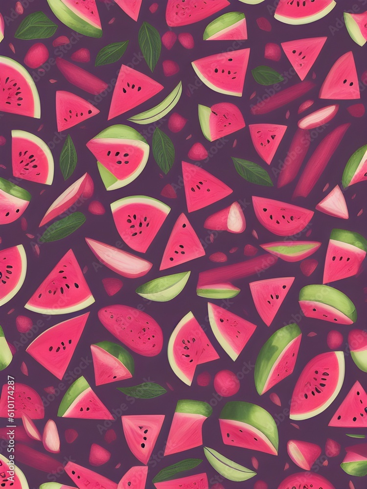 Naklejka premium pattern with watermelons