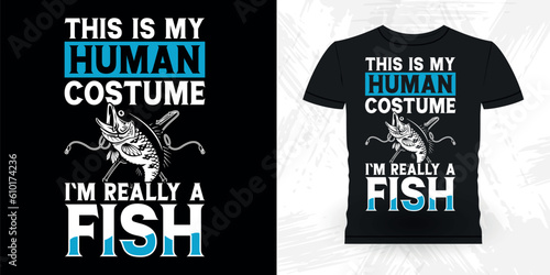 Funny Fishing Fisherman Retro Vintage Fish T-shirt Design 