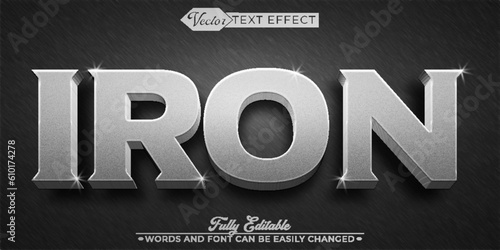 Silver Iron Vector Editable Text Effect Template