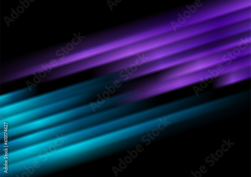 Blue violet smooth glowing stripes abstract hi-tech background. Vector design