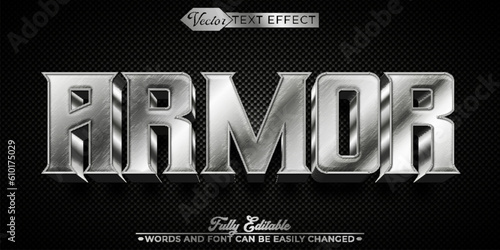 Silver Armor Editable Text Effect Template