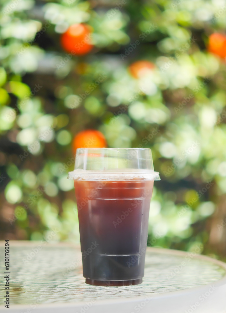 Fototapeta premium Ice Coffee with fresh background