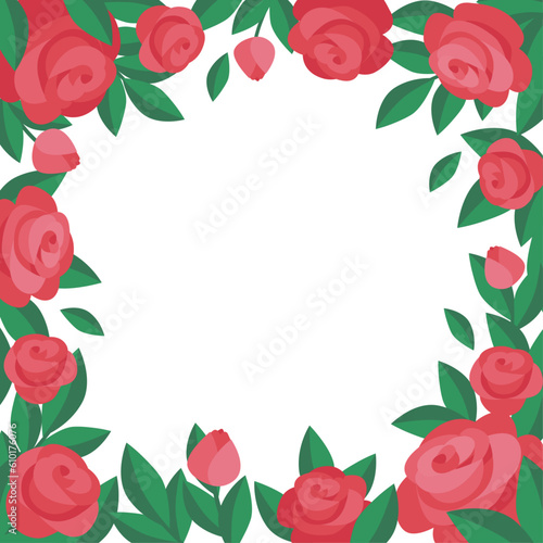 red rose frame