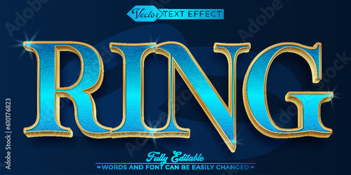 Luxury Jewel Ring Vector Editable Text Effect Template