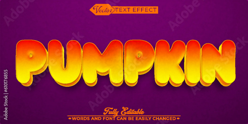 Cartoon Orange Pumpkin Editable Text Effect Template