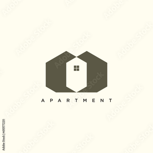 Apartment logo design simple concept