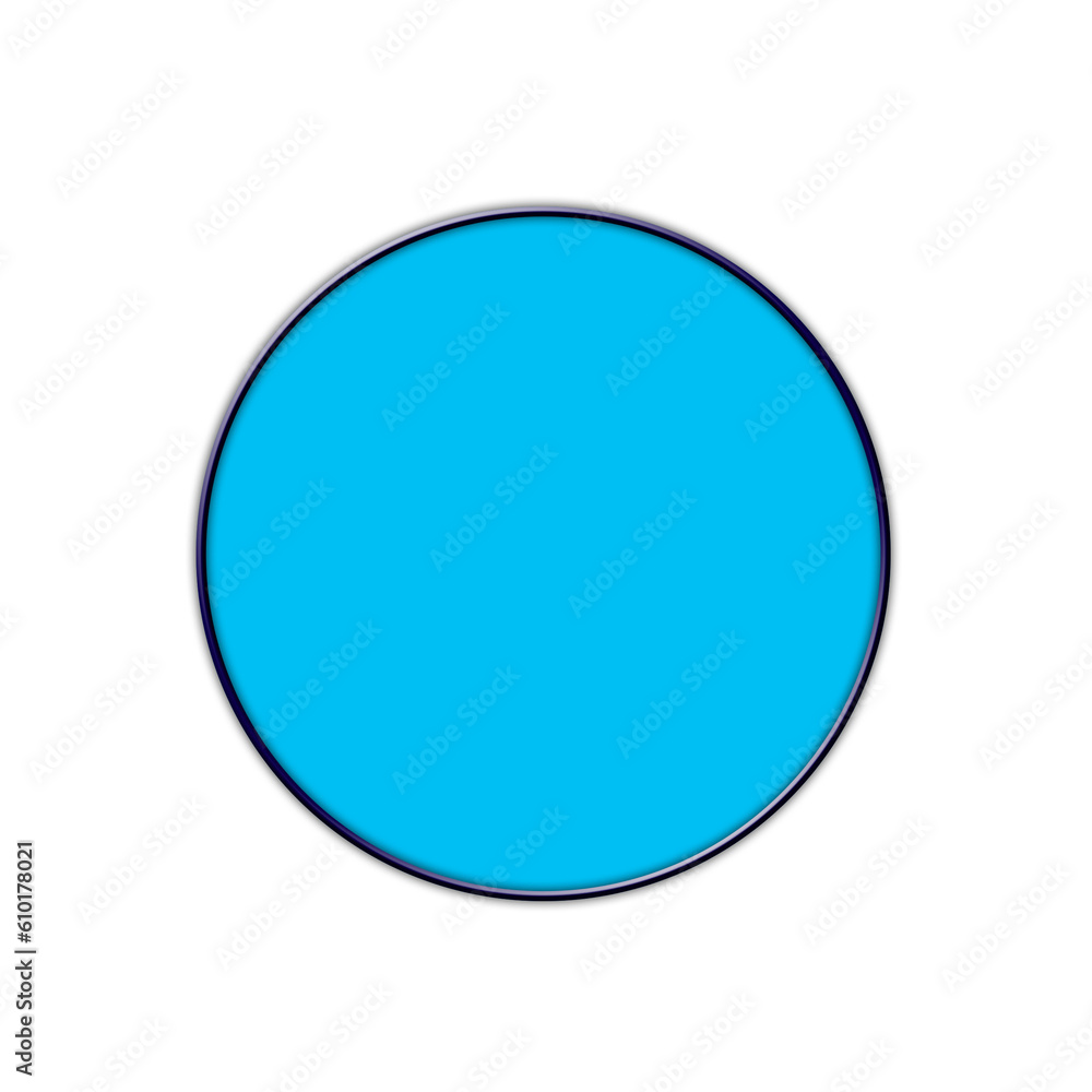 blue and white round button