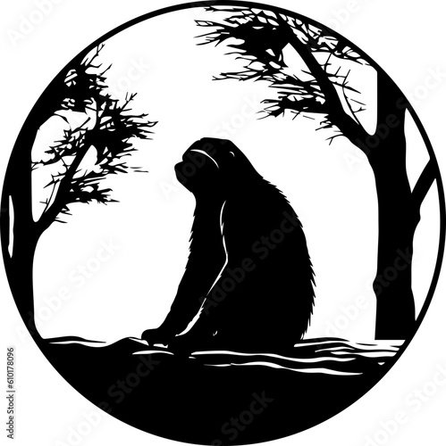 silhuette sloth animal images