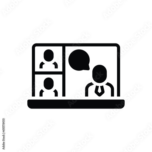 Black solid icon for conferencing 