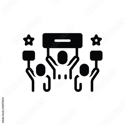 Black solid icon for democrats 