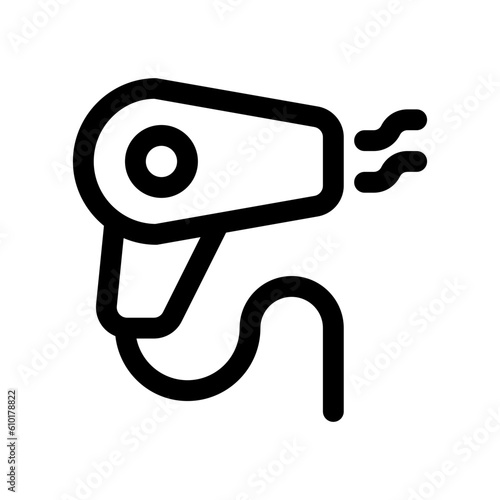 Editable hair dryer vector icon. Barbershop, lifestyle, grooming. Part of a big icon set family. Perfect for web and app interfaces, presentations, infographics, etc
