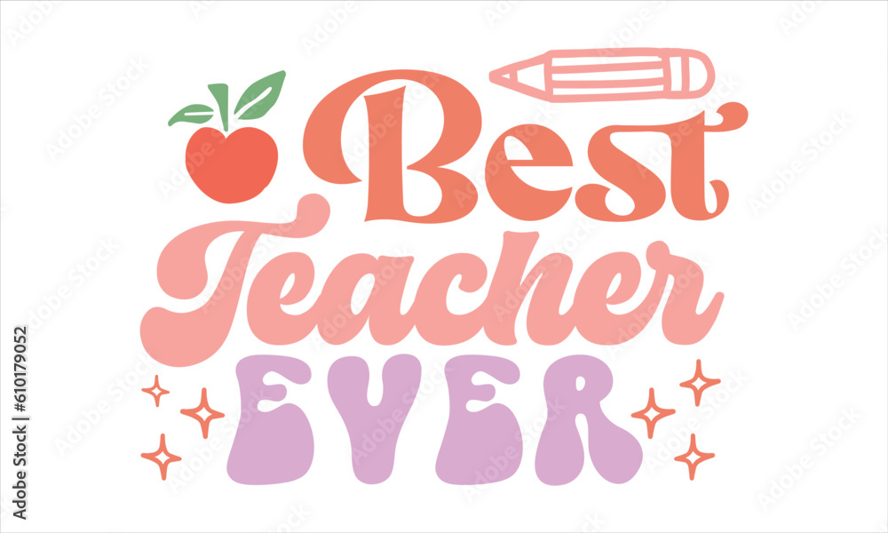 Retro Teacher SVG Design Template