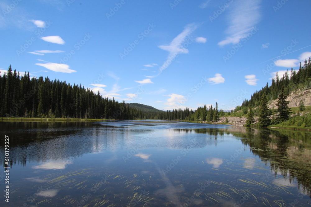 lake in the mountains with sky