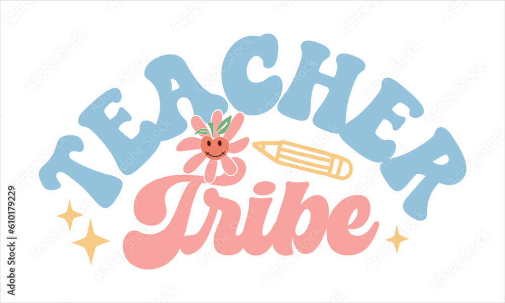 Obraz premium Retro Teacher SVG Design Template