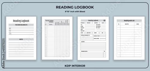 Reading Log Reviews Tracker Notebook