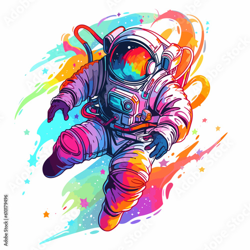 A determined astronaut exploring the vastness of outer space