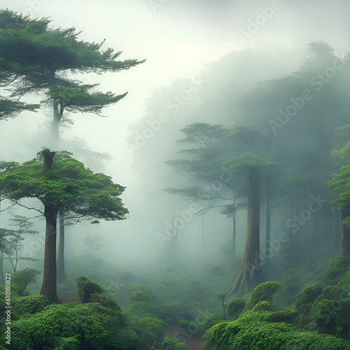 Exotic rain forest panorama view © Muhammad