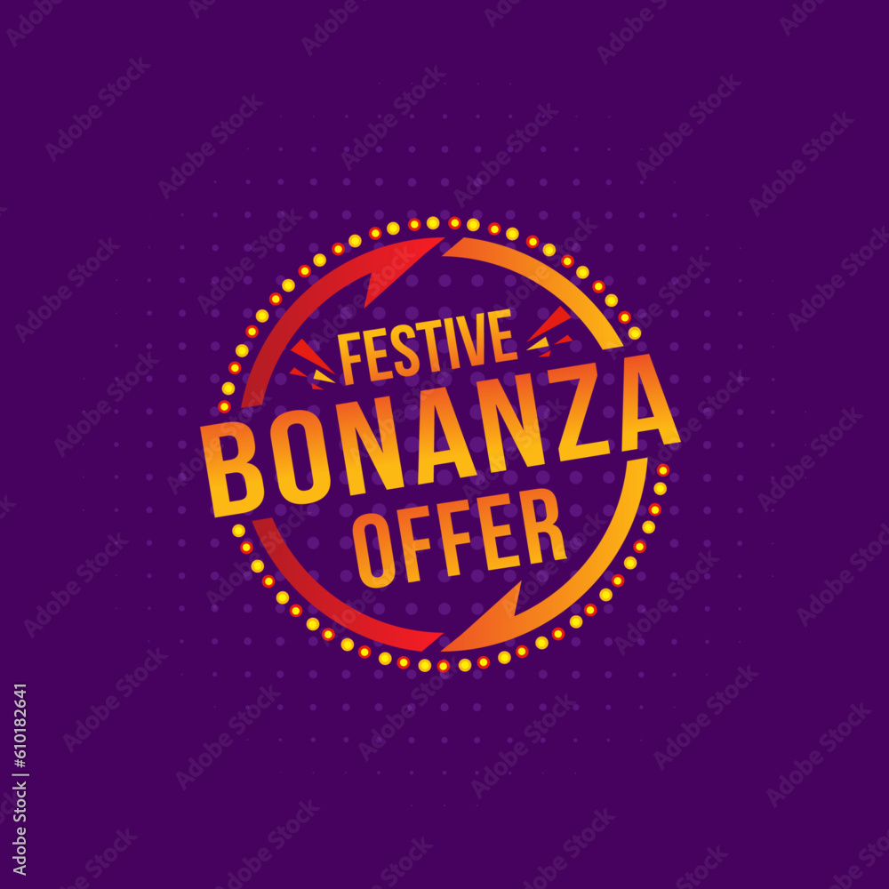 Festive Bonanza Offer, Festival Sale Logo Template Design Vector