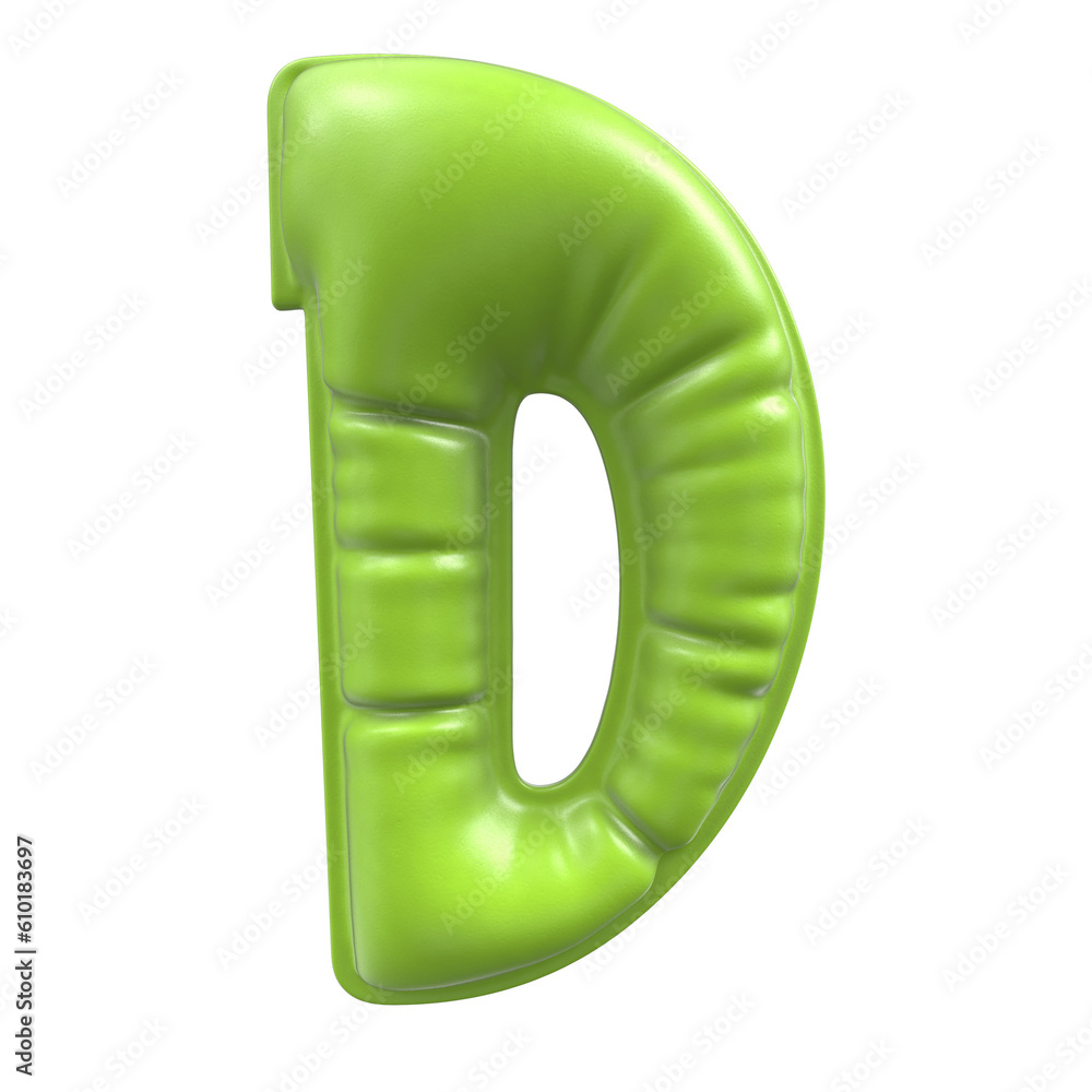 D Font Green Balloon 3D Render