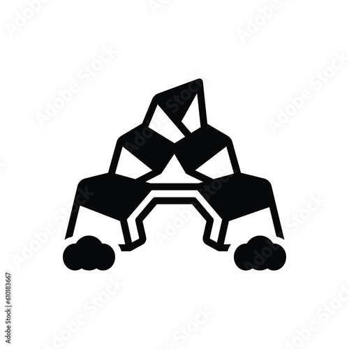 Black solid icon for cave 