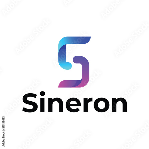 S letter modern 3d logo design
