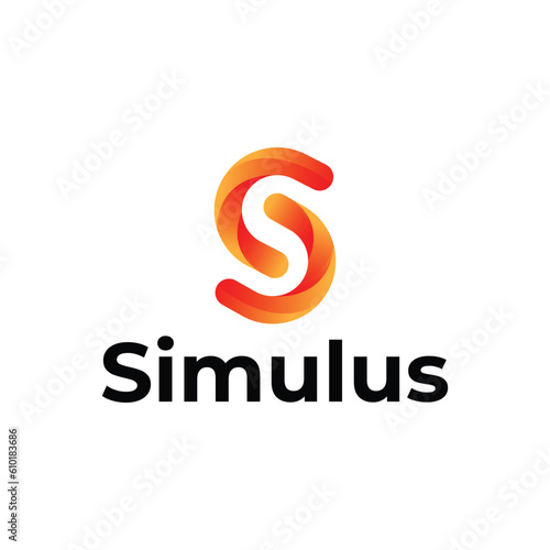S letter modern 3d logo design