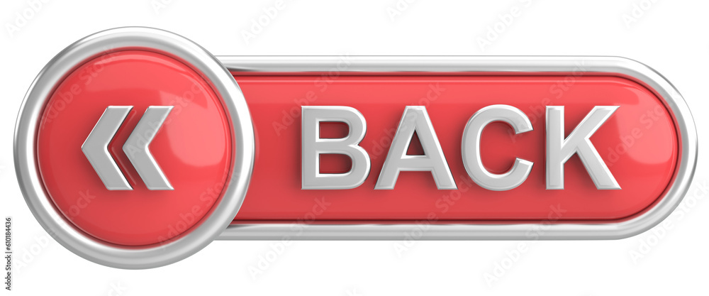 Previous button. Back button. 3D illustration. Previous button. Back button. 3D illustration.