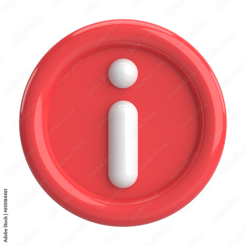 3D information icon. 3D illustration. 3D information icon. 3D illustration.